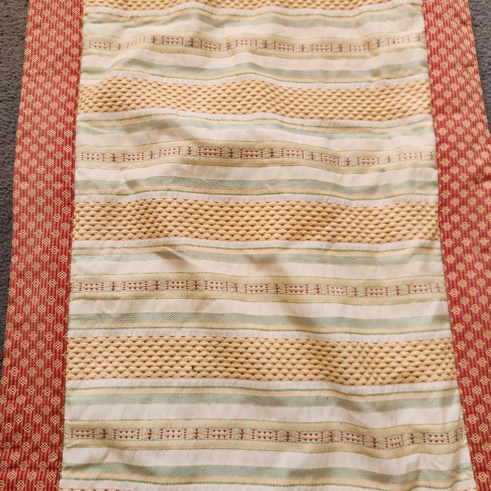Shams Set Of 2 Red Yellow Home Bedding Pillow Cases Striped Weave 19 x 34